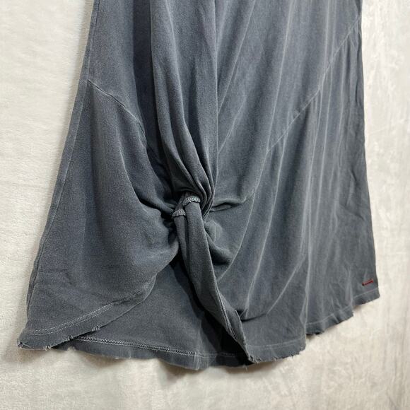 n:Philanthropy Small Gray Distressed Shirt Dress Ripped Morrison Knot Athleisure - Picture 4 of 14